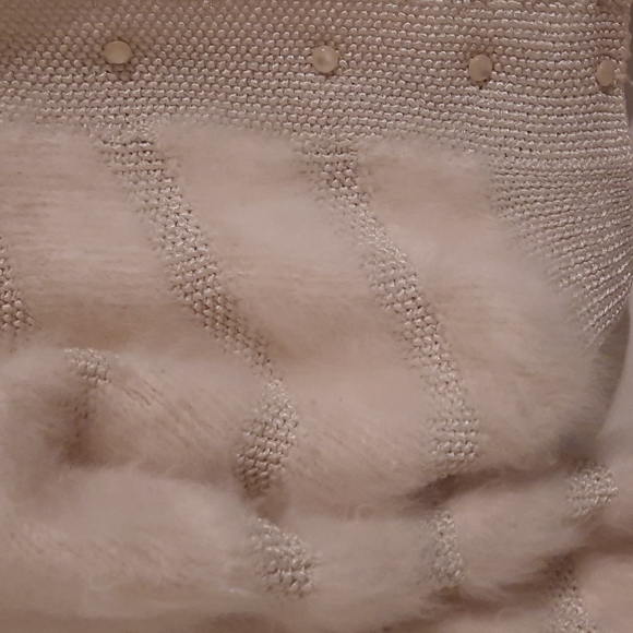 Beautiful Vintage mohair sweater button up bomber style cream / off white - Picture 4 of 12